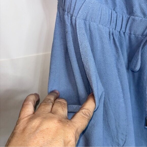 Miss Posh Blue Women's Jumpsuit XL Sleeveless Drawstring Waist Pockets Cargo - Picture 7 of 9